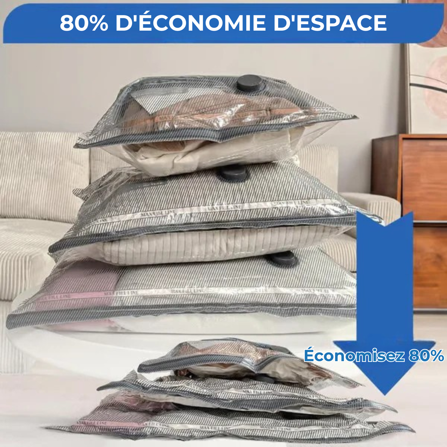DynaPlus™ | Maximisez l'Espace Bagage grâce à la Compression Sous Vide Instantanée