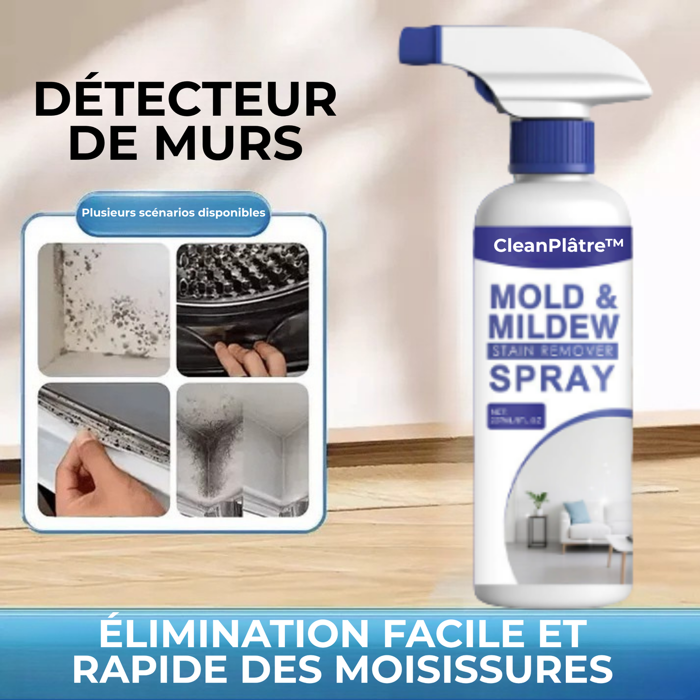 CleanPlâtre™ | Éliminez la Moisissure, Bloquez sa Réapparition Définitivement