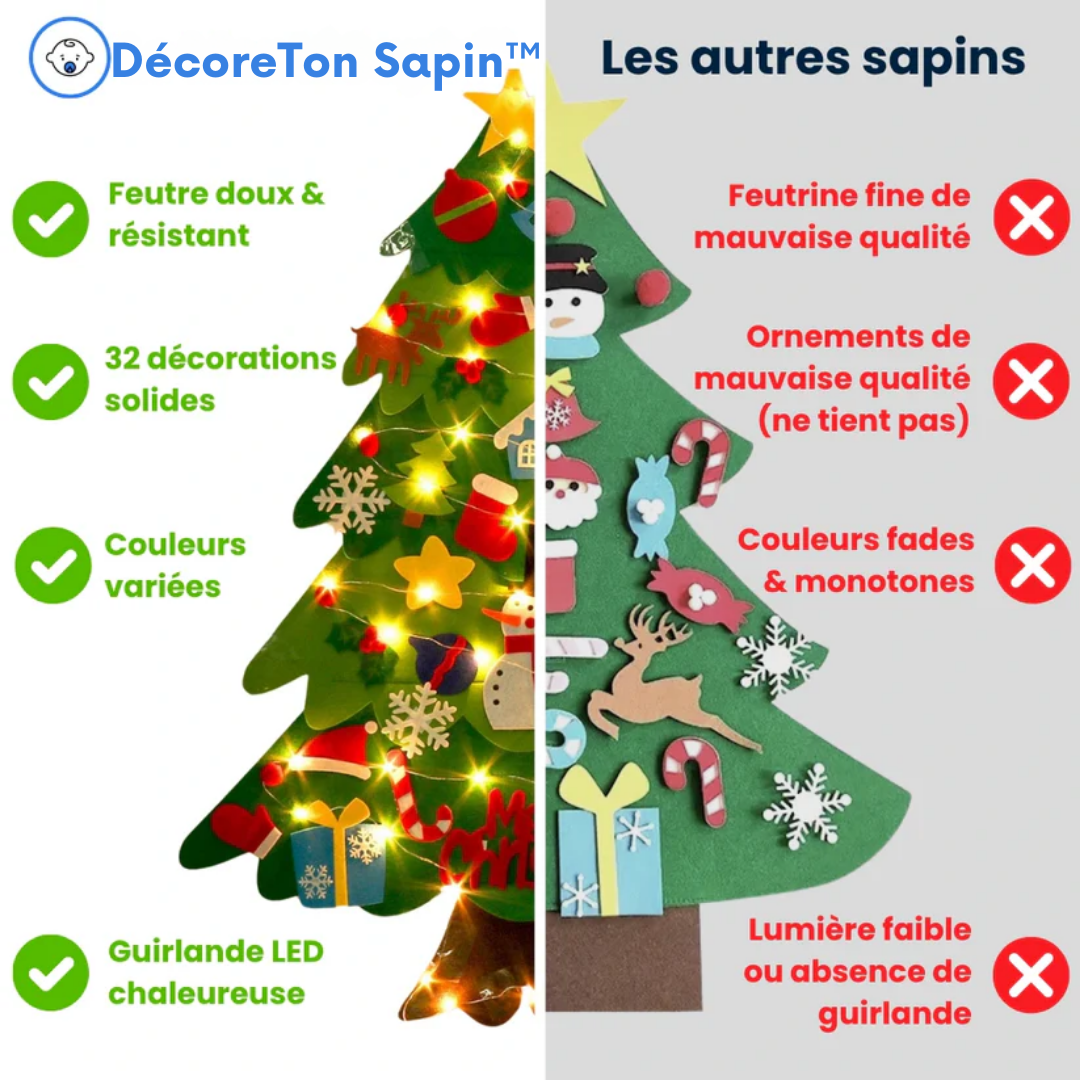 DécoreTon Sapin™ | Le sapin de Noël sûr et interactif pour les tout-petits.
