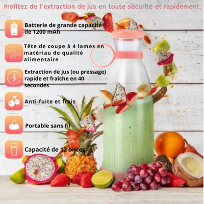 Mix&Go Fraîcheur™ | Offres de Noël 🎄 Presse-agrumes Portable Meilleure Vente | 🌟 Jus Frais, N'importe quand, N'importe où !
