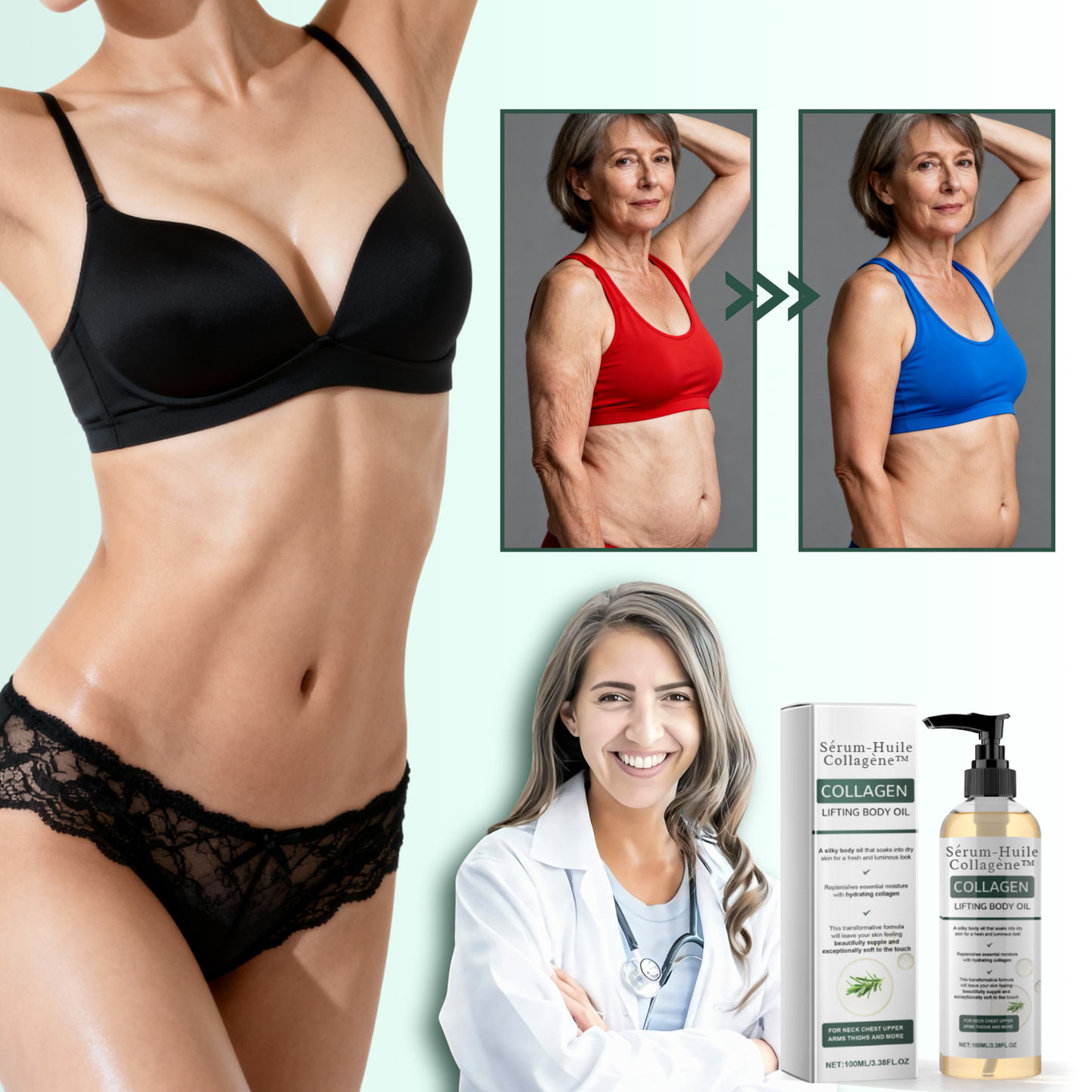 Sérum-Huile Collagène™ | L'Éclat Naturel : Plus Lisse, Plus Douce, Plus Jeune.