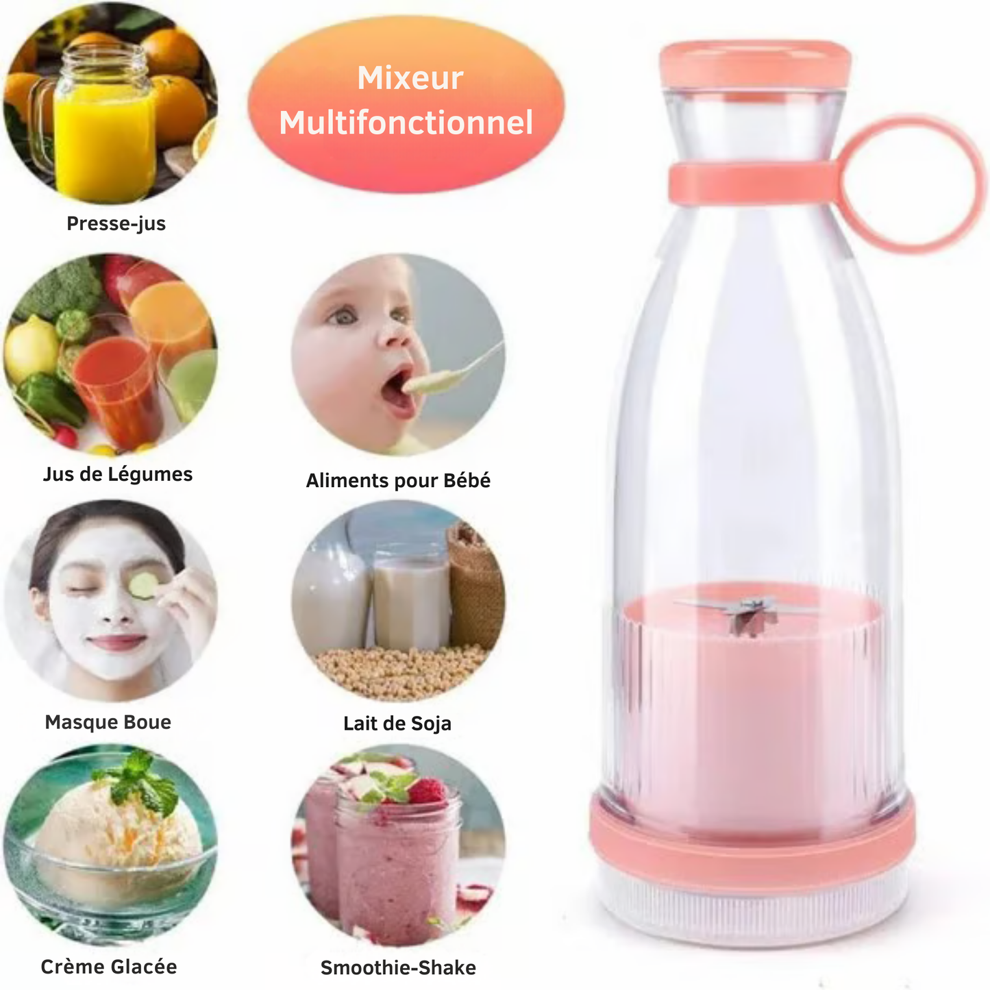 Mix&Go Fraîcheur™ | Offres de Noël 🎄 Presse-agrumes Portable Meilleure Vente | 🌟 Jus Frais, N'importe quand, N'importe où !