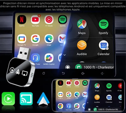 DriveConnect™ | CarPlay Sans Fil Intégral avec Affichage Plein Écran Transparent