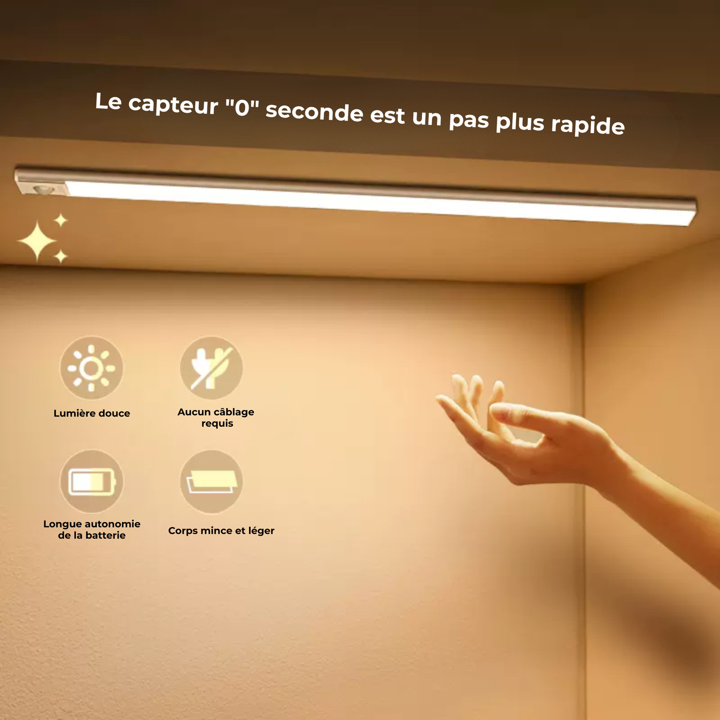 AutoLumi™ | Éclairez Mieux : Lumière Instantanée, Zéro Câble, 60% d'Énergie en Moins