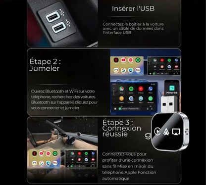 DriveConnect™ | CarPlay Sans Fil Intégral avec Affichage Plein Écran Transparent