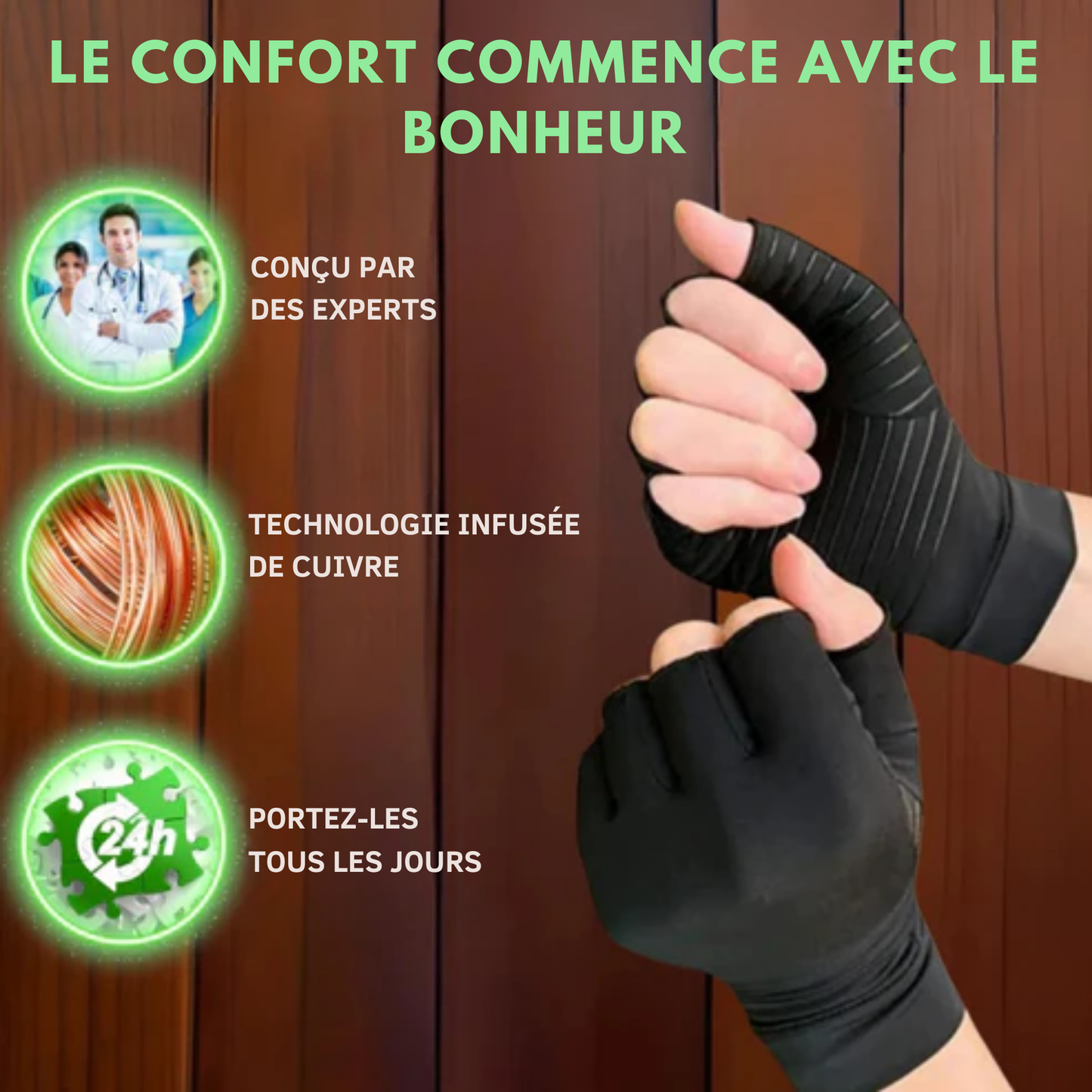 Gants ConfortArticulaire™ | Gants Thérapeutiques pour le Soulagement de la Douleur